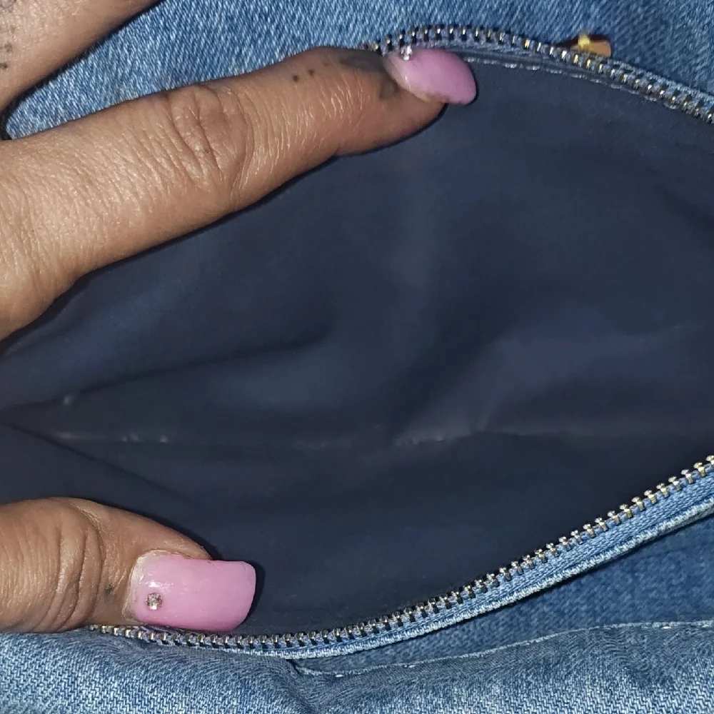 Coach Quilted Denim Shoulder Bag with Gold Chain - Picture 3 of 8